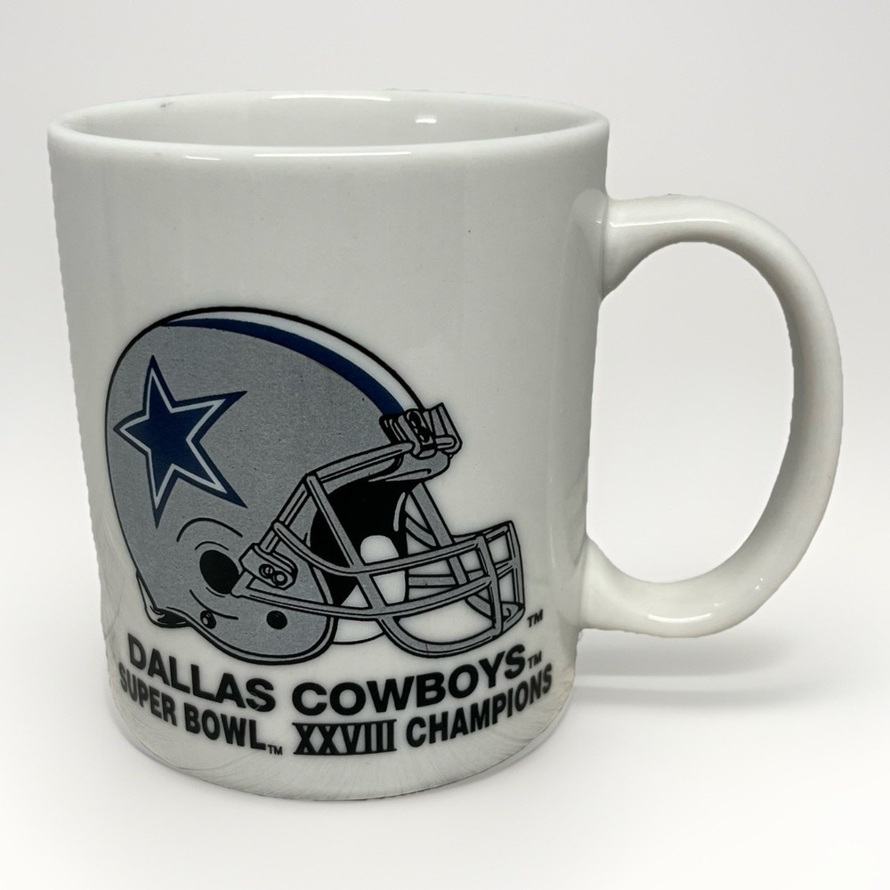 Vintage Dallas Cowboys Super Bowl XXVIII Champions Coffee Mug - 1994 Game Stats